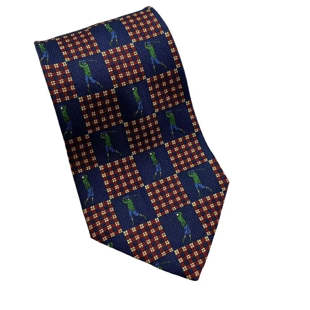 Tommy Hilfiger Tie Men's Maroon Golfers 100% Silk 57